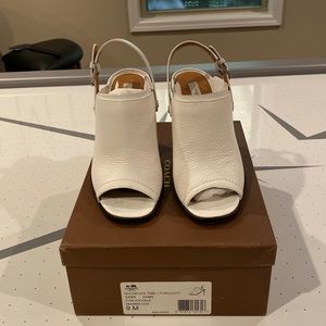 Coach White Leather Heel Sandal -Mackenzie Timble